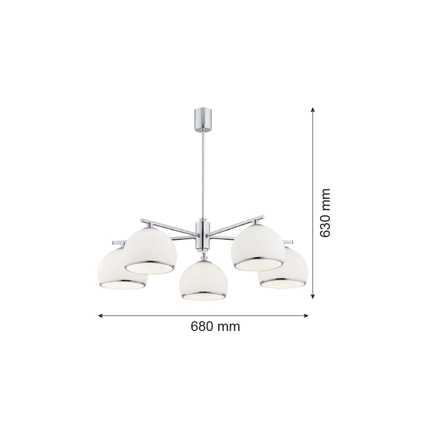 Argon 2087 - Riippukattokruunu MARBELLA 5xE27/15W/230V kiiltävä kromi
