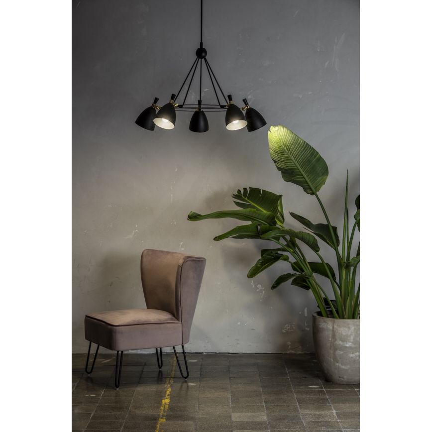 Argon 2117 - Kattovalaisin CHARLOTTE 5xE27/15W/230V valkoinen/kulta