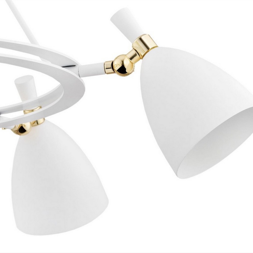 Argon 2117 - Kattovalaisin CHARLOTTE 5xE27/15W/230V valkoinen/kulta