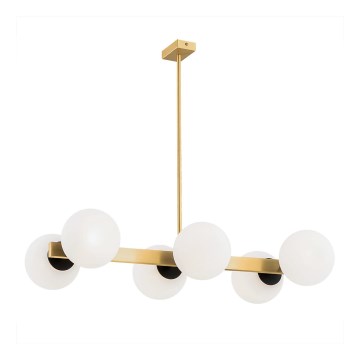 Argon 2549 - Kattovalaisin FREEMONT 6xE27/15W/230V kulta/valkoinen/musta