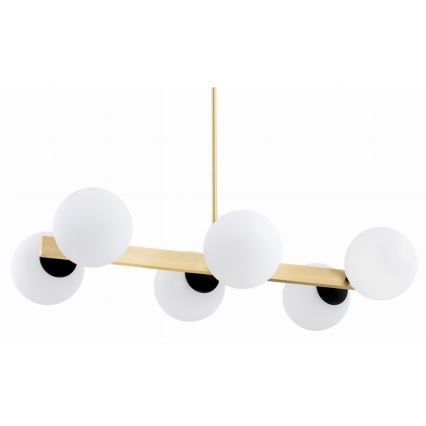 Argon 2549 - Kattovalaisin FREEMONT 6xE27/15W/230V kulta/valkoinen/musta