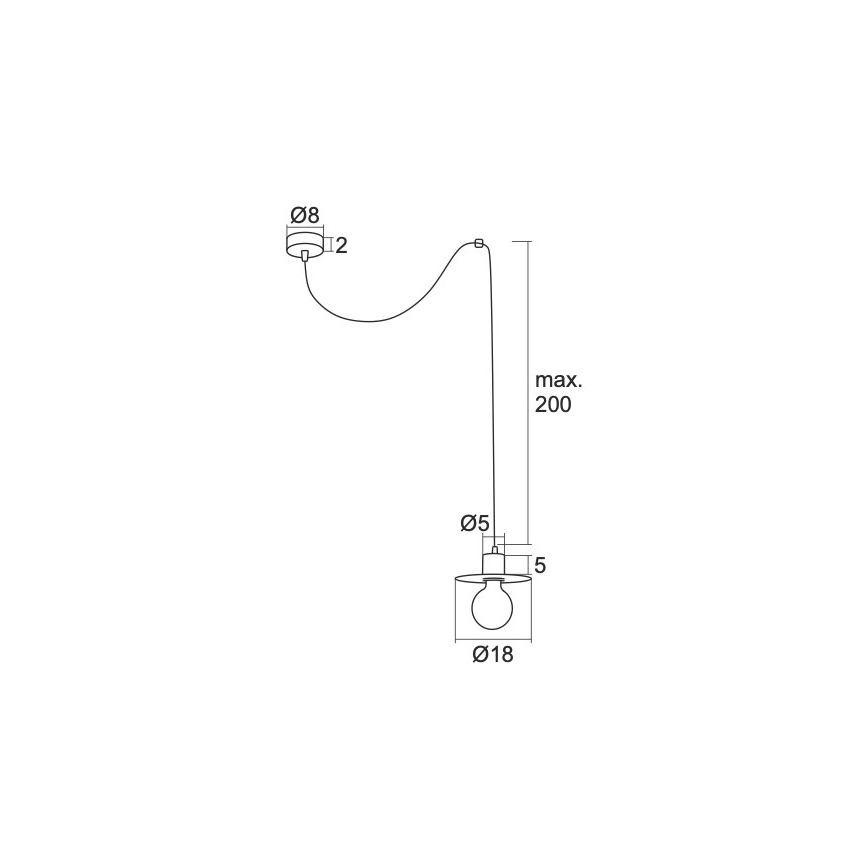 Argon 3836 - Kattokruunu johdossa CORSO 1xE27/15W/230V kiiltävä kromi