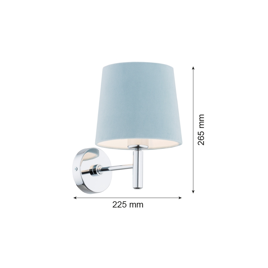 Argon 3910 - Seinävalaisin BOLZANO 1xE27/15W/230V sininen/kiiltävä kromi