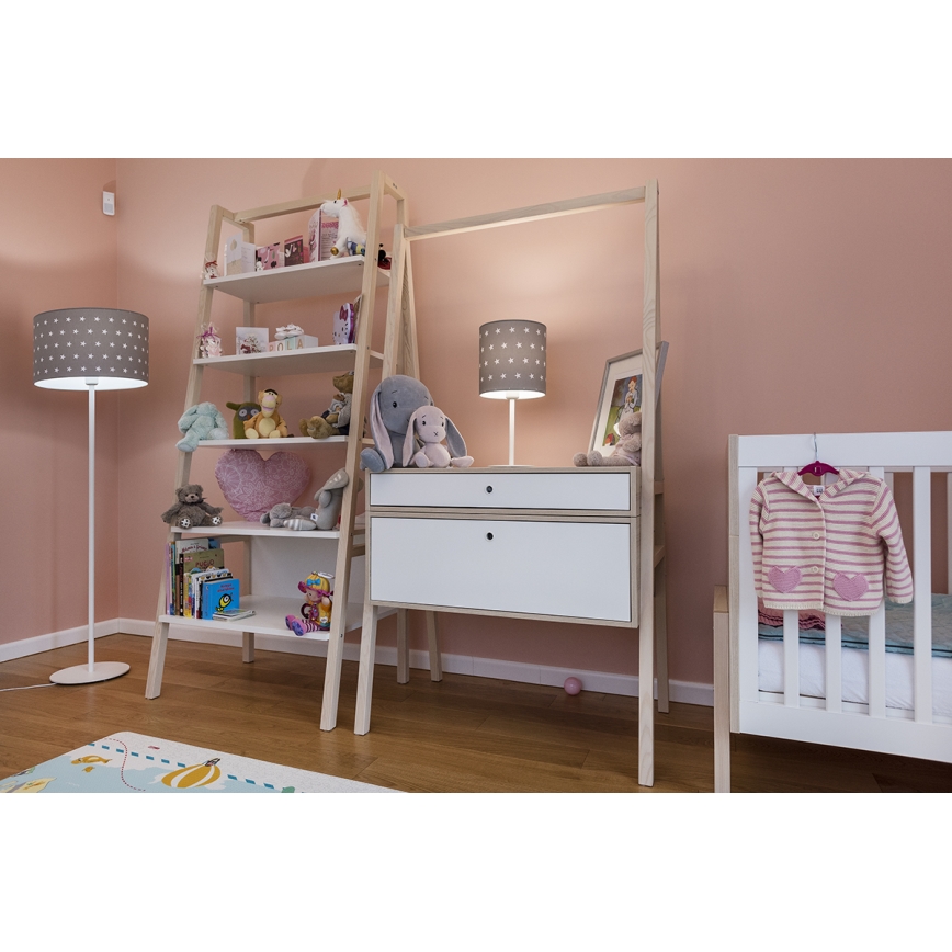 Argon 4126 - Pöytävalaisin MAGIC 1xE27/15W/230V harmaa/valkoinen