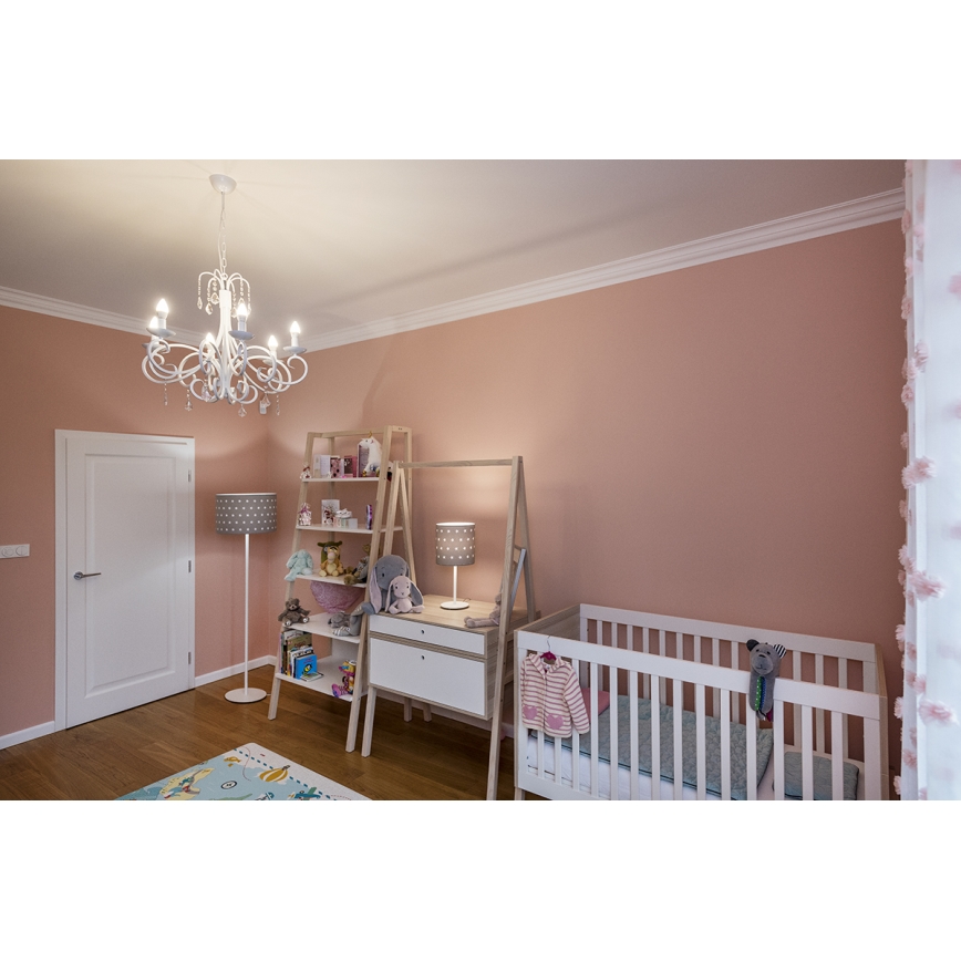 Argon 4126 - Pöytävalaisin MAGIC 1xE27/15W/230V harmaa/valkoinen