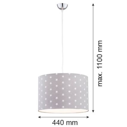 Argon 4134 - Kattokruunu johdossa MAGIC 1xE27/15W/230V harmaa/valkoinen