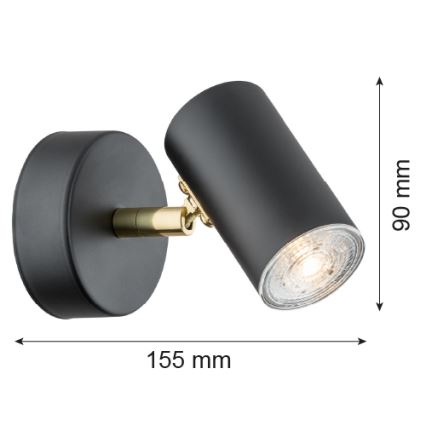 Argon 4210 - Katon kohdevalo LAGOS 1xGU10/5W/230V musta/messinki