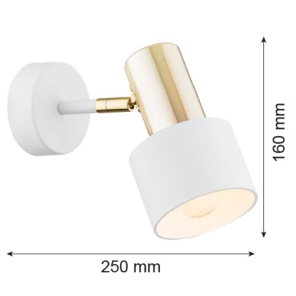 Argon 4264 - Seinävalaisin DORIA 1xE27/15W/230V valkoinen/messinki