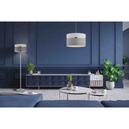 Argon 4285 - Kattokruunu narulla KASER 1xE27/15W/230V harmaa/valkoinen/messinki