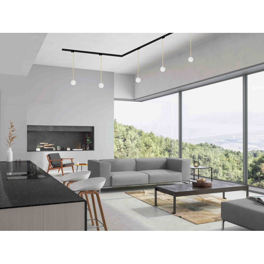 Argon 4308 - Kattokruunu tangossa kiskojärjestelmään BANG 1xG9/6W/230V messinki