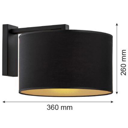 Argon 4340 - Seinävalaisin KARIN 1xE27/15W/230V musta