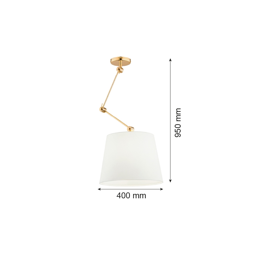 Argon 4895 - Riippukattokruunu ZAKYNTOS PLUS 1xE27/15W/230V valkoinen/kulta