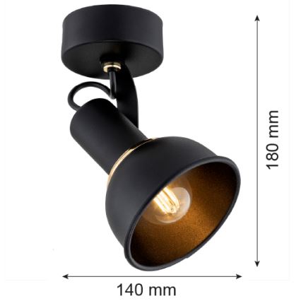 Argon 4900 - Kohdevalo TWIST 1xE14/7W/230V musta/kultainen