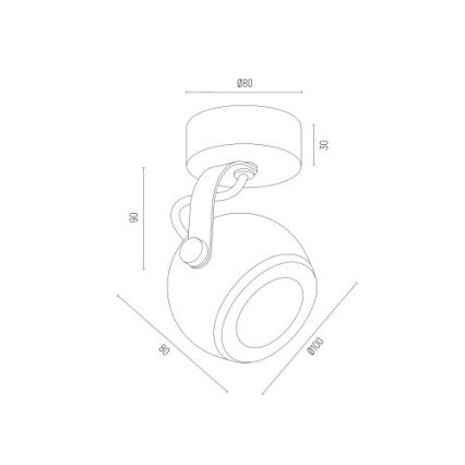 Argon 4902 - Kohdevalo KOS PLUS 1xGU10/5W/230V musta/kultainen