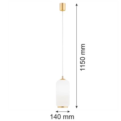 Argon 4993 - Kattokruunu johdossa PALLADO 1xE27/15W/230V kultainen/valkoinen