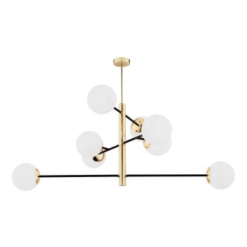 Argon 5041 - Kattokruunu tangossa CAMERON 8xE27/15W/230V messinki/musta