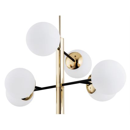 Argon 5041 - Kattokruunu tangossa CAMERON 8xE27/15W/230V messinki/musta