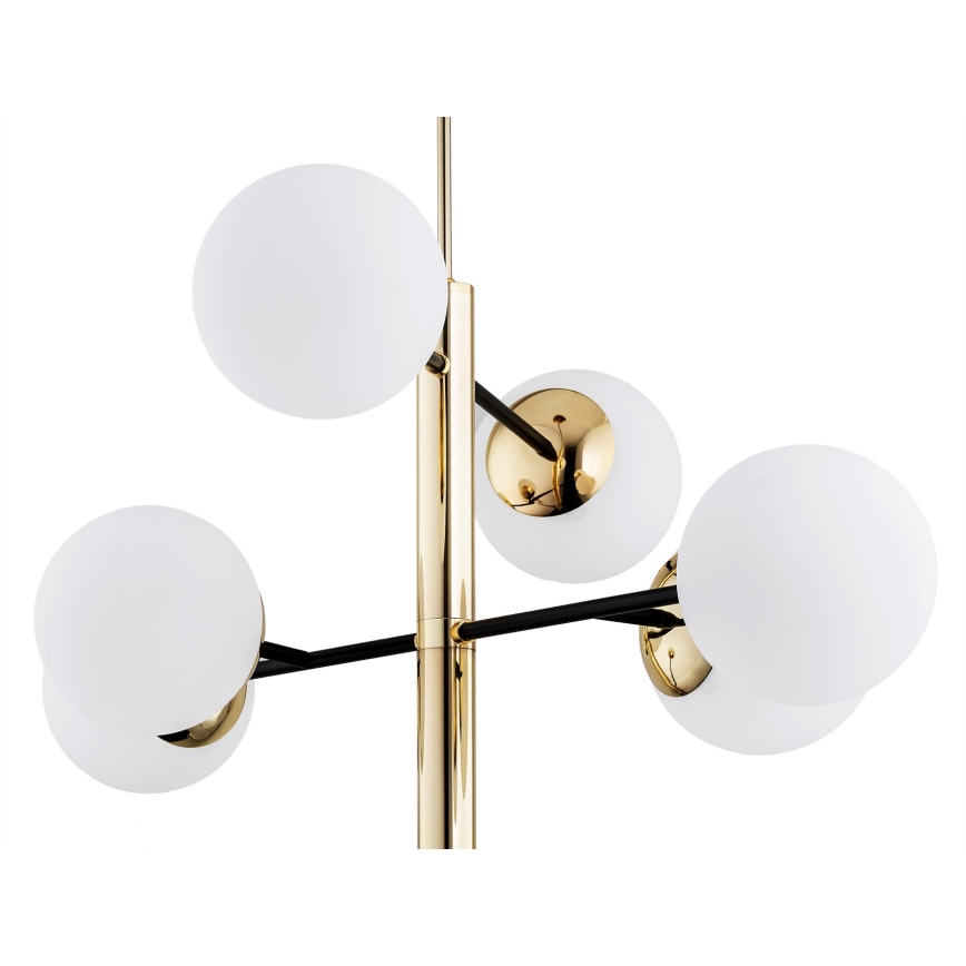 Argon 5041 - Kattokruunu tangossa CAMERON 8xE27/15W/230V messinki/musta