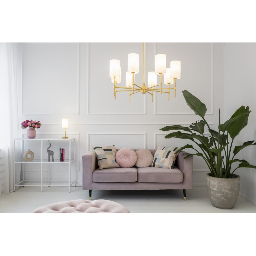 Argon 5055 - Kattokruunu ABRUZZO 8xE14/7W/230V messinki/vihreä