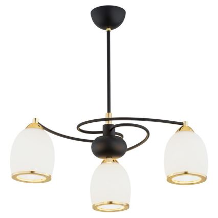 Argon 6144 - Kattovalaisin AVILA PLUS 3xE27/15W/230V musta/kulta/valkoinen