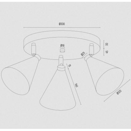 Argon 6244 - Kohdevalo LUCINDA 3xE14/7W/230V musta