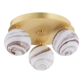 Argon 6290 - Kattovalo FABIO 3xE14/7W/230V alabasteri kulta