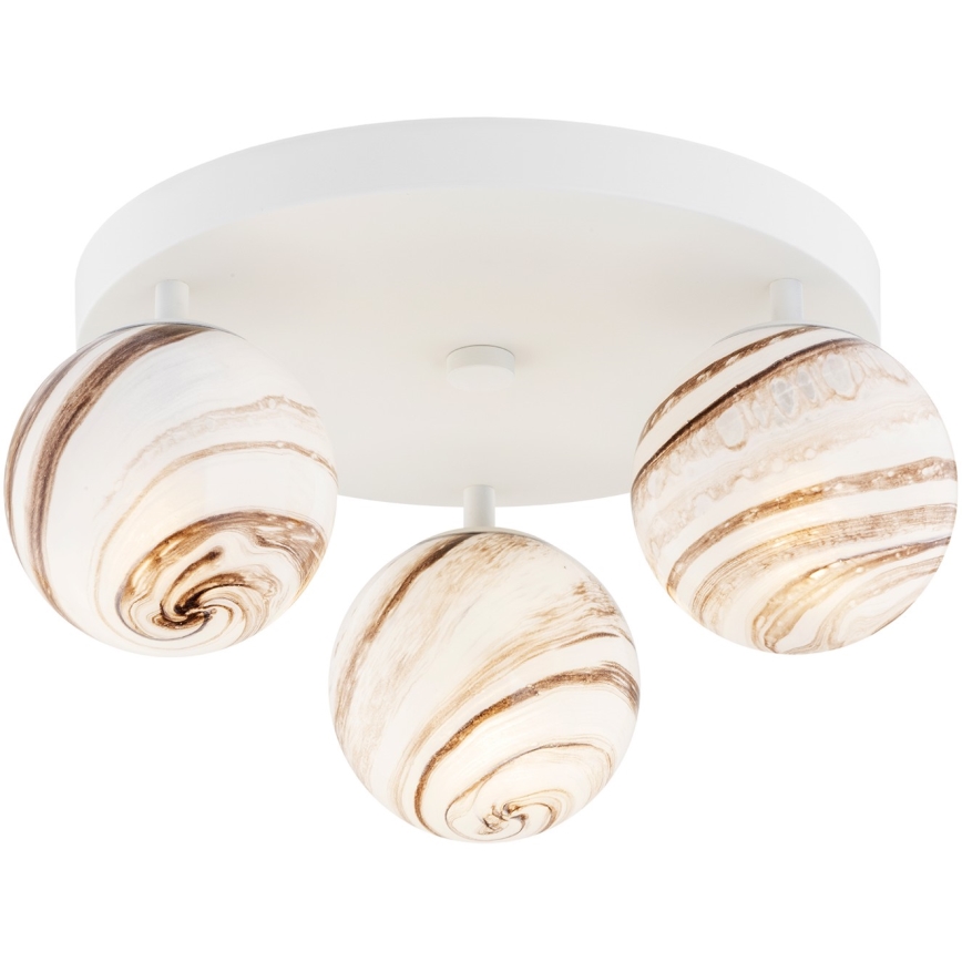 Argon 6291 - Kattovalo FABIO 3xE14/7W/230V alabasteri valkoinen