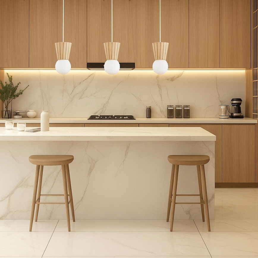 Argon 6357 - Kylpyhuoneen riippuvalaisin vaijerilla VOLANTE 3xG9/6W/230V IP44 beige