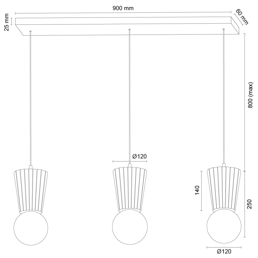 Argon 6357 - Kylpyhuoneen riippuvalaisin vaijerilla VOLANTE 3xG9/6W/230V IP44 beige