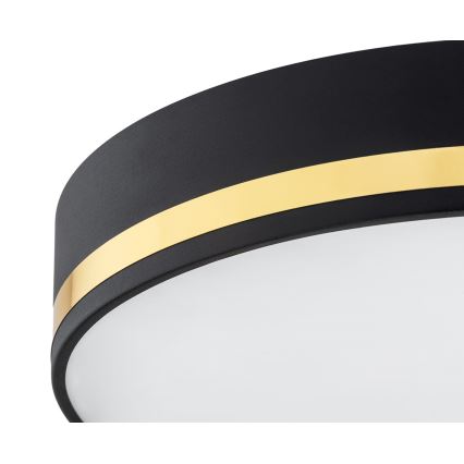 Argon 7040 - Kattovalaisin AMORE 2xE27/15W/230V halkaisija 25 cm musta/kulta