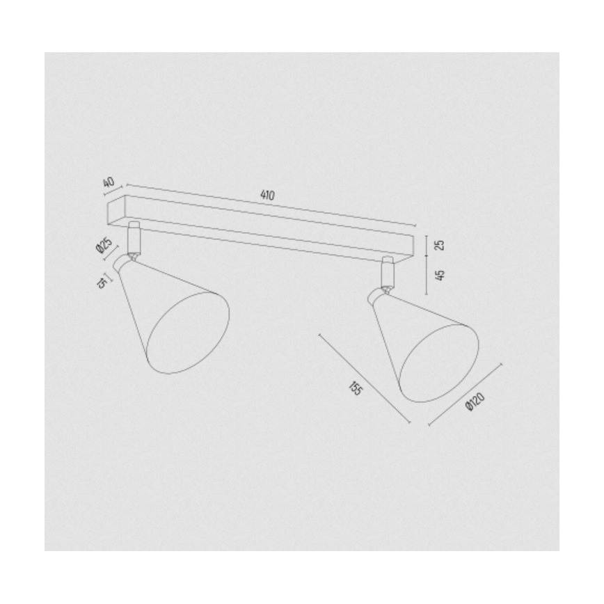 Argon 7147 - Kohdevalo LUCINDA 2xE14/7W/230V musta/kulta