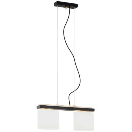 Argon 7164 - Kattokruunu johdossa CANOA 2xE27/15W/230V musta