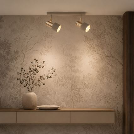 Argon 7299 - Kohdevalaisin DOR 2xE27/15W/230V kultainen/beige