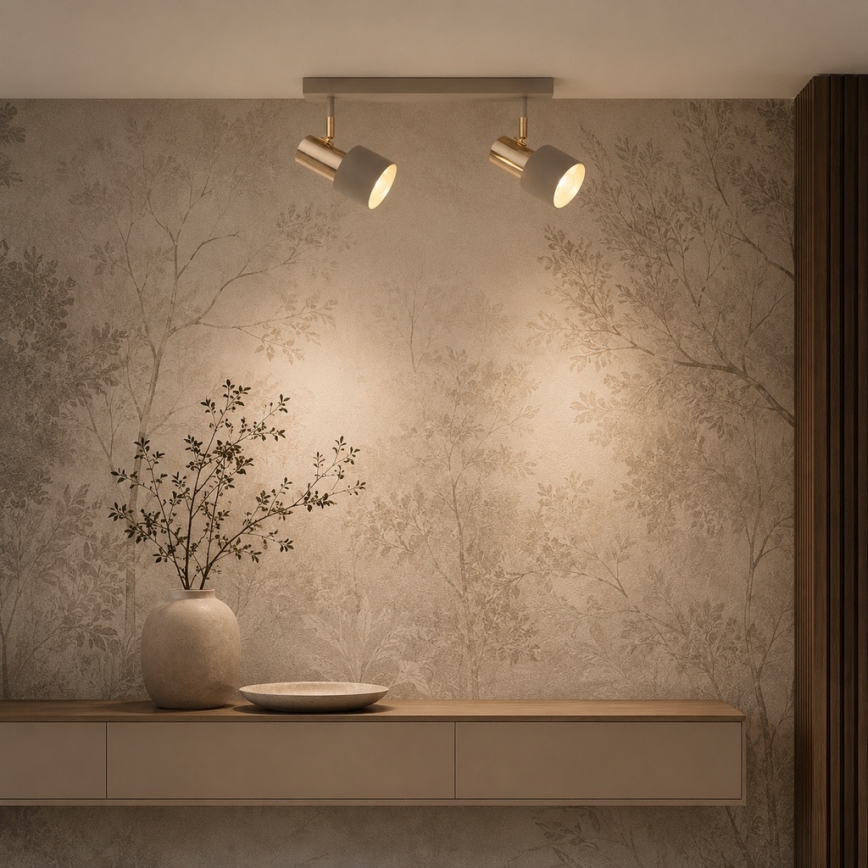 Argon 7299 - Kohdevalaisin DOR 2xE27/15W/230V kultainen/beige