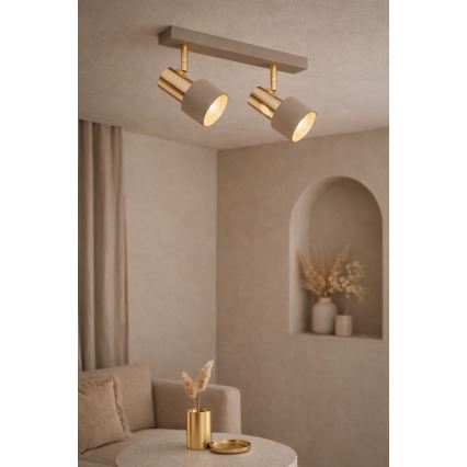 Argon 7299 - Kohdevalaisin DOR 2xE27/15W/230V kultainen/beige