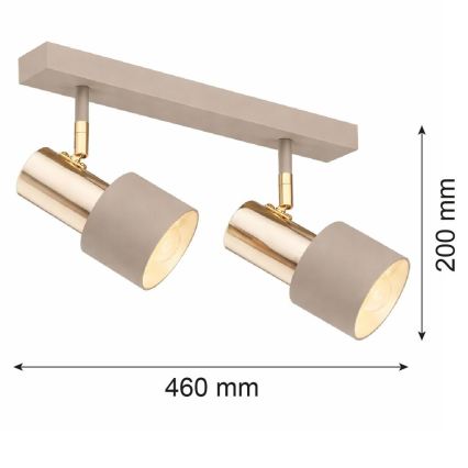 Argon 7299 - Kohdevalaisin DOR 2xE27/15W/230V kultainen/beige