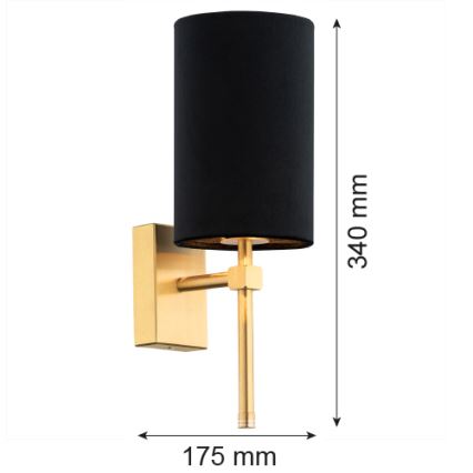 Argon 8035 - Seinävalaisin ABRUZZO 1xE14/7W/230V messinki/musta