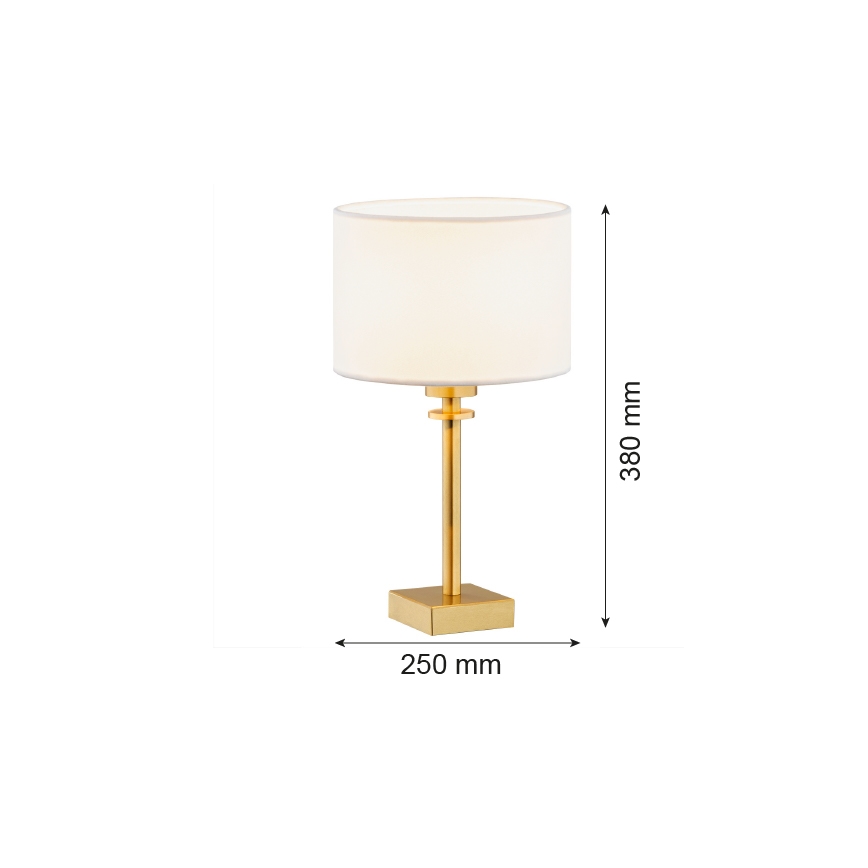 Argon 8047 - Pöytävalaisin ABBANO 1xE27/15W/230V messinki/valkoinen
