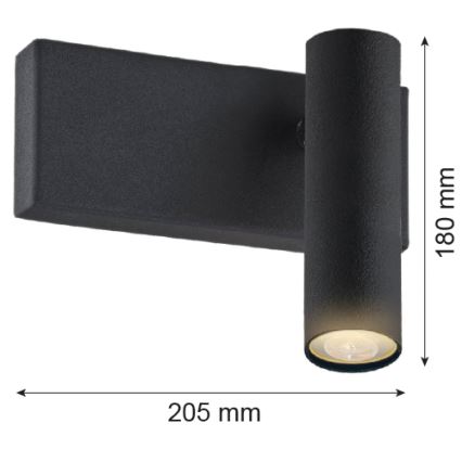 Argon 8065 - Seinävalaisin ETNA 1xG9/6W/230V musta