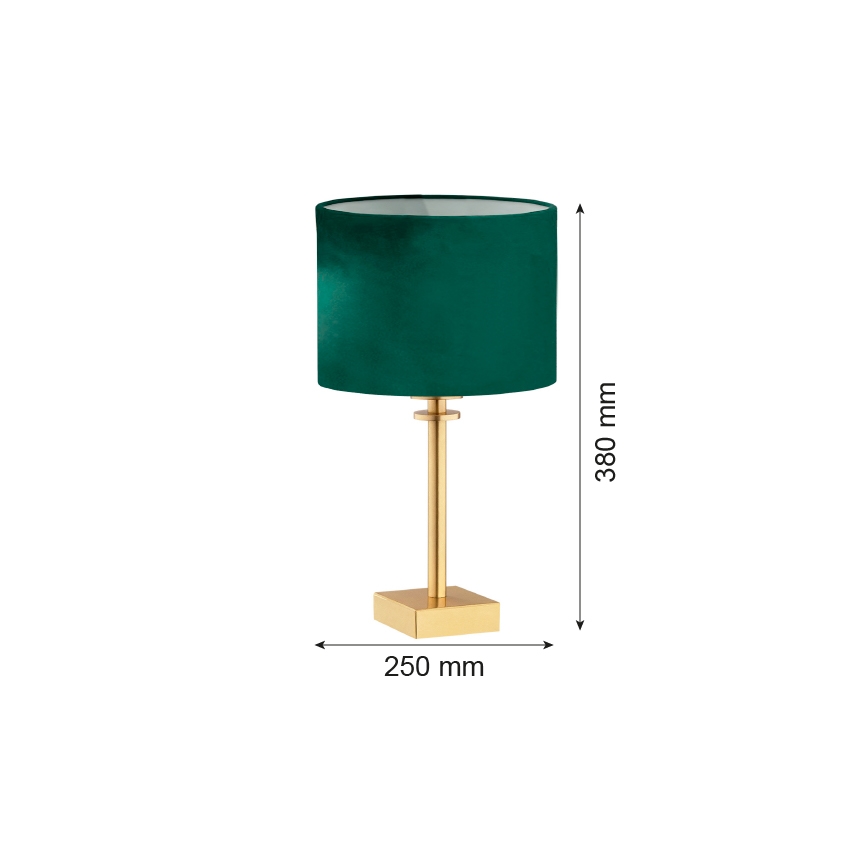 Argon 8106 - Pöytävalaisin ABBANO 1xE27/15W/230V messinki/vihreä