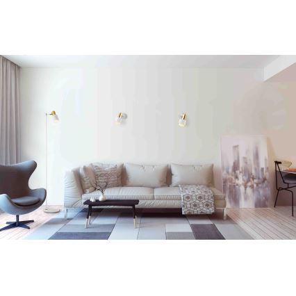 Argon 8111 - Seinävalaisin DORIA 1xE27/15W/230V vihreä/messinki