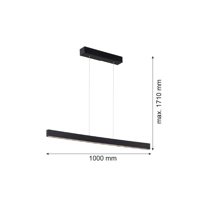 Argon 8303 - LED-kattokruunu johdossa BALANS LED/35W/230V 3000K musta