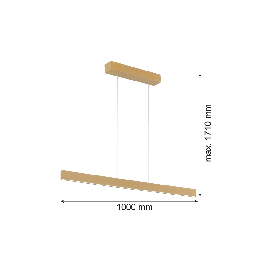 Argon 8306 - LED-kattokruunu johdossa BALANS LED/35W/230V 3000K kulta