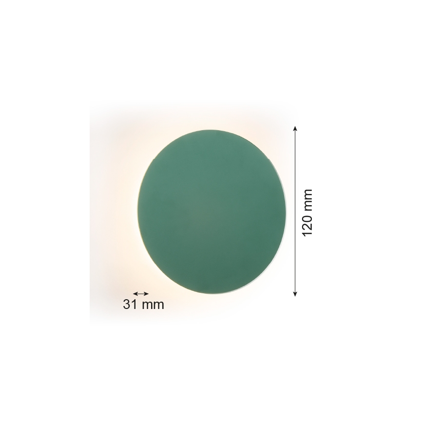 Argon 8323 - LED-seinävalaisin OREGON PLUS LED/3W/230V 3000K 12 cm vihreä