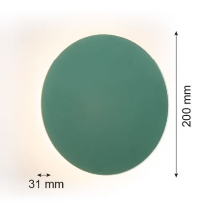 Argon 8324 - LED-seinävalaisin OREGON PLUS LED/4,5W/230V 3000K 20 cm vihreä