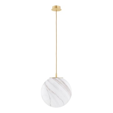 Argon 8448 - Kattokruunu johdossa ALMIROS 1xE27/15W/230V halkaisija 30 cm alabasteri kulta