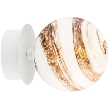 Argon 8454 - Seinävalaisin FABIO 1xE14/7W/230V alabasteri valkoinen