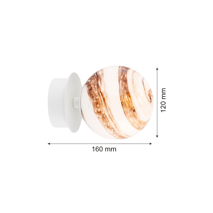 Argon 8454 - Seinävalaisin FABIO 1xE14/7W/230V alabasteri valkoinen