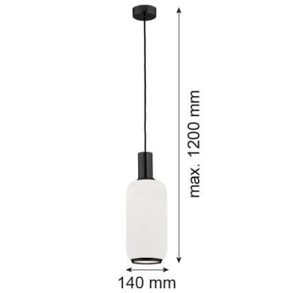 Argon 8563 - Kattokruunu johdossa SAGUNTO PLUS 1xE27/15W/230V halkaisija 14 cm musta