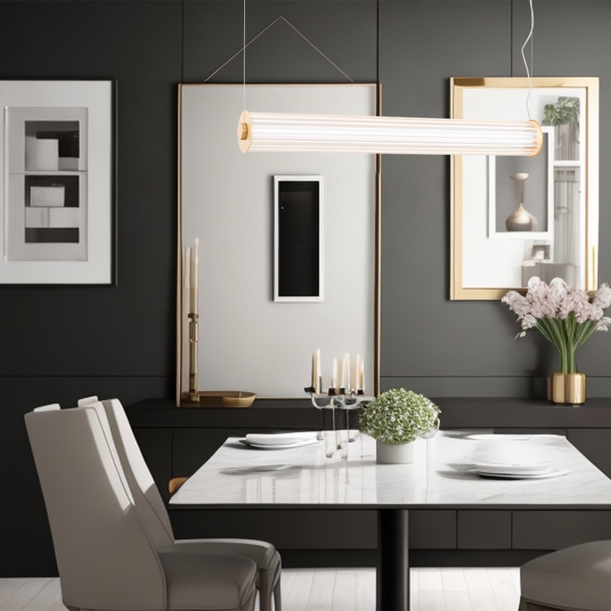 Argon 8624 - LED-kattokruunu johdossa HAMPTON LED/90W/230V 3000K 120 cm messinki